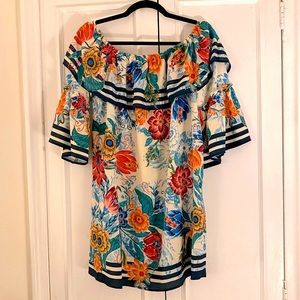 SUMMER SWIM COVER UP DRESS. Wear on or off shoulder, flattering & comfy, size M